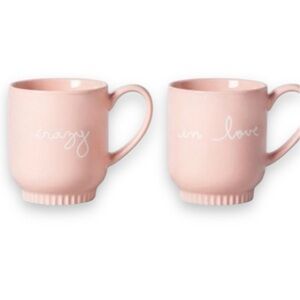 Opalhouse Crazy in Love Coffee Mug - Set of 2 Pink Mugs Valentine’s Day Gift NEW